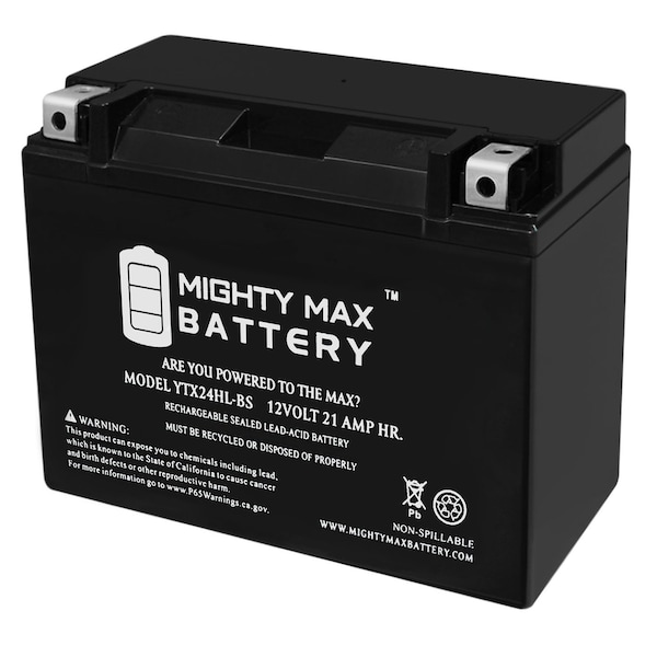 Mighty Max Battery YTX24HL-BS Battery for Powersport Motorcycle Snowmobile YTX24HL-BS96 - main